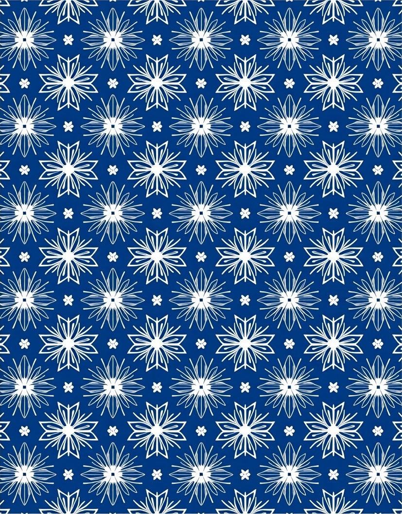 White Starburst Geometric Repeating Medallion Rug