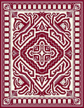 Crimson Ivory Ornate medallion Rug
