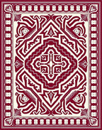 Crimson Ivory Ornate medallion Rug