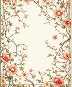 Vintage Floral Branches Pattern Rug