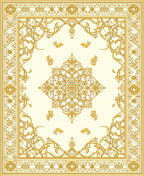 Golden Ornate Mandala Pattern Rug