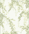 Elegant Green Willow Branch Pattern Rug