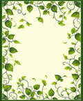 Vibrant Green Leafy Vine Swirl Rug
