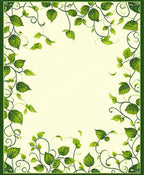 Vibrant Green Leafy Vine Swirl Rug