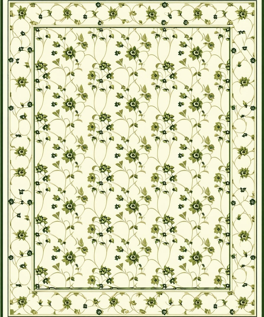 Delicate Floral Vine Pattern Runner Rug