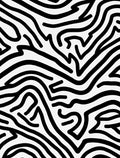Abstract Black White Wavy Stripes Design Rug