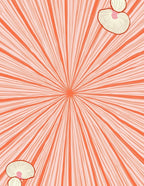Orange Sunburst Mushroom Delight Rug