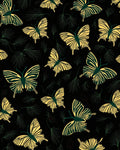 Dark Yellow Butterfly Fern Pattern Rug