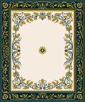 Elegant Floral Vine Border Design Rug