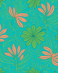 Tropical Floral Leaf Pattern Rug