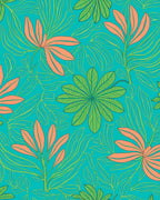 Tropical Floral Leaf Pattern Rug