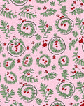 Pink Green Berry Wreath Whimsy Rug