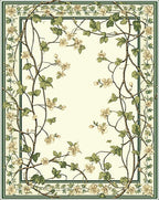Vine Floral Border Pattern Rug
