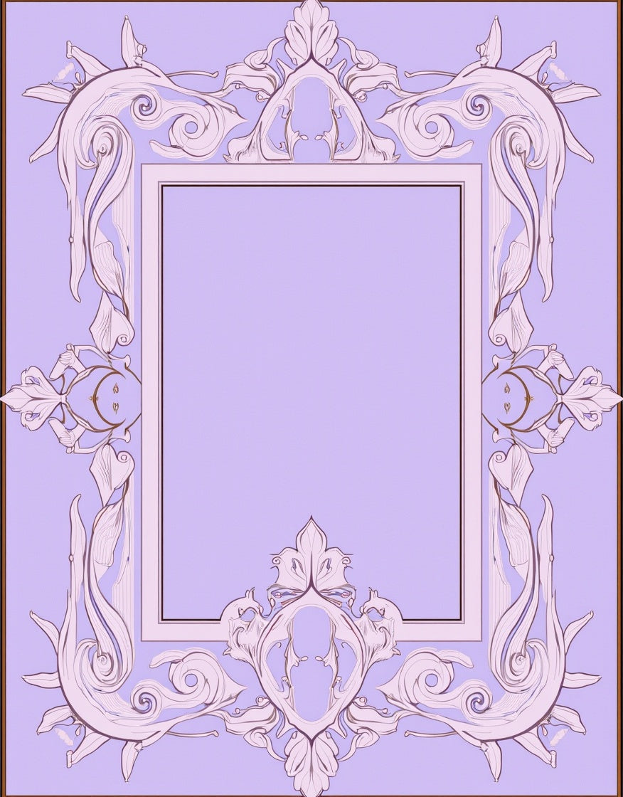 Ornate Floral Scrollwork Lilac Design Rug
