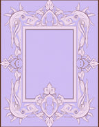 Ornate Floral Scrollwork Lilac Design Rug