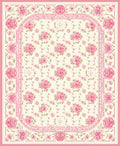 Pink Rose Floral Vintage Pattern Rug