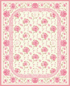 Pink Rose Floral Vintage Pattern Rug