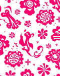 Vibrant Pink Floral Pattern Design Rug