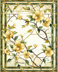 Yellow Floral Stained Glass Pattern Rug