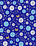 Whimsical Floral Cat Pattern Rug
