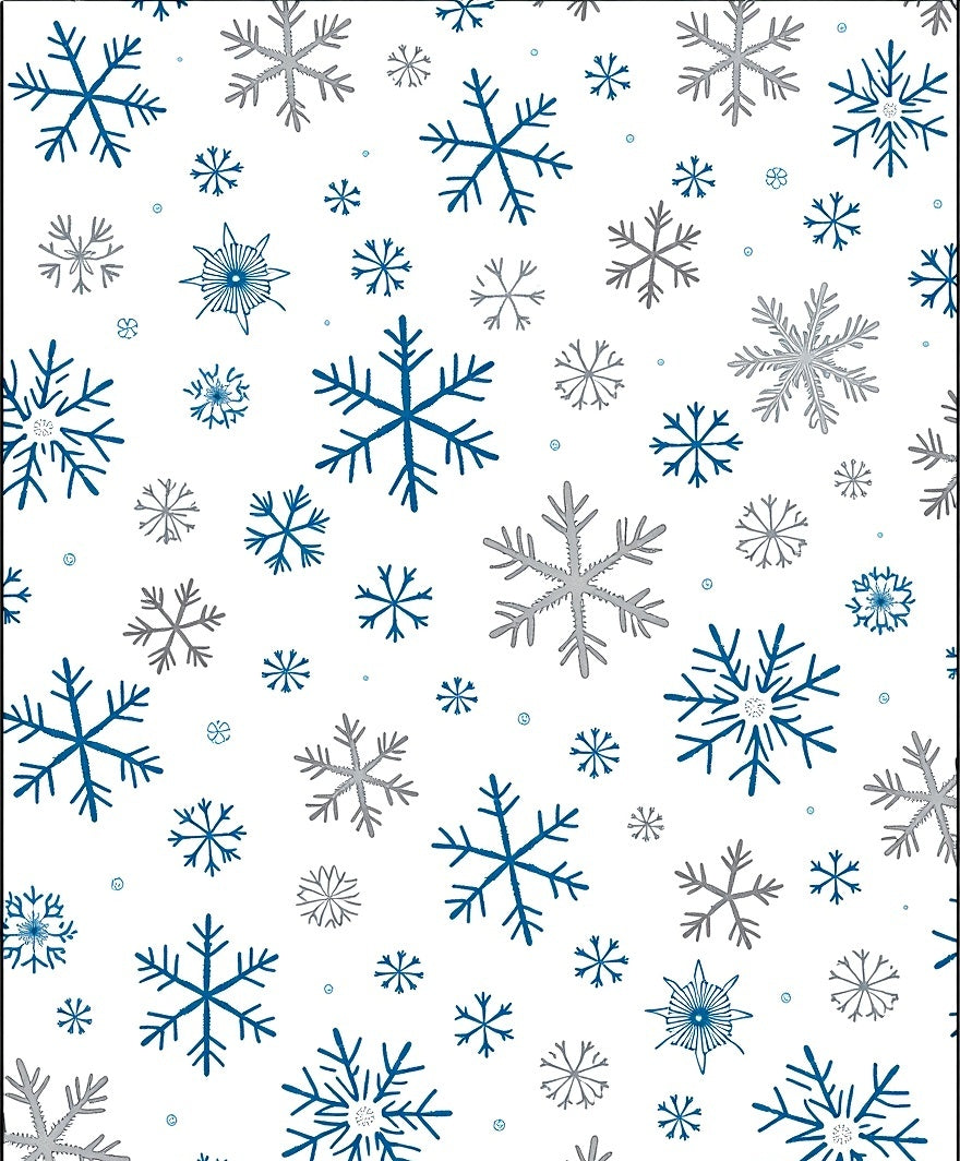 Blue Gray Snowflake Scatter Rug