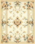Golden Floral Intricate Pattern Design Rug
