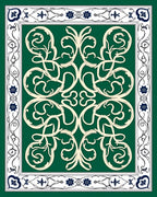 Elegant Cream Floral Border Design Rug