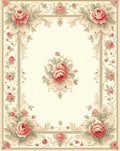 Elegant Floral Rose Patterned Rug