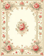 Elegant Floral Rose Patterned Rug
