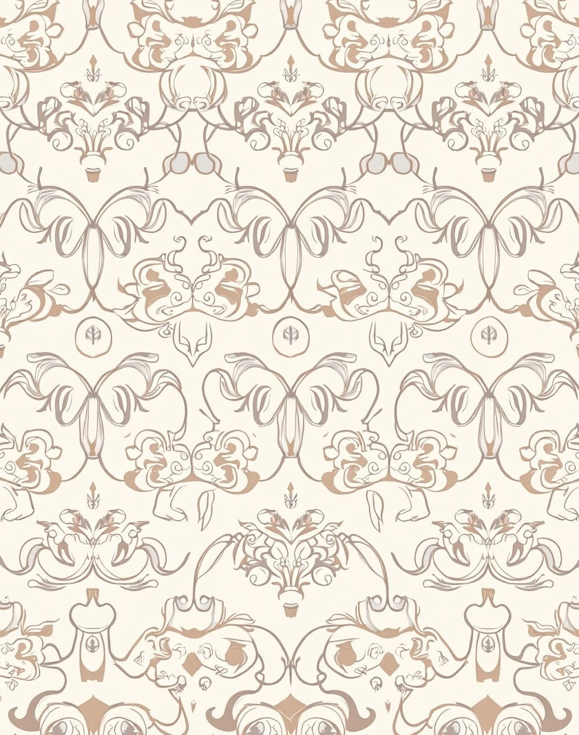 Vintage Floral Scrollwork Pattern Rug