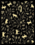 Whimsical Cat And Foliage Pattern Rug