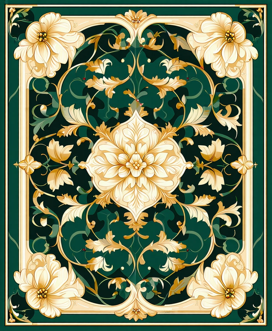 Ornate Floral Pattern Rug