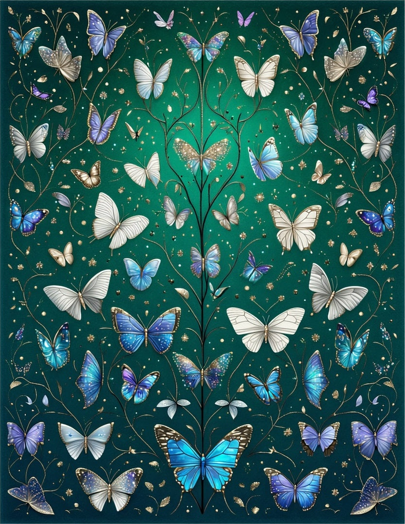 Enchanting Butterfly Garden Pattern Rug