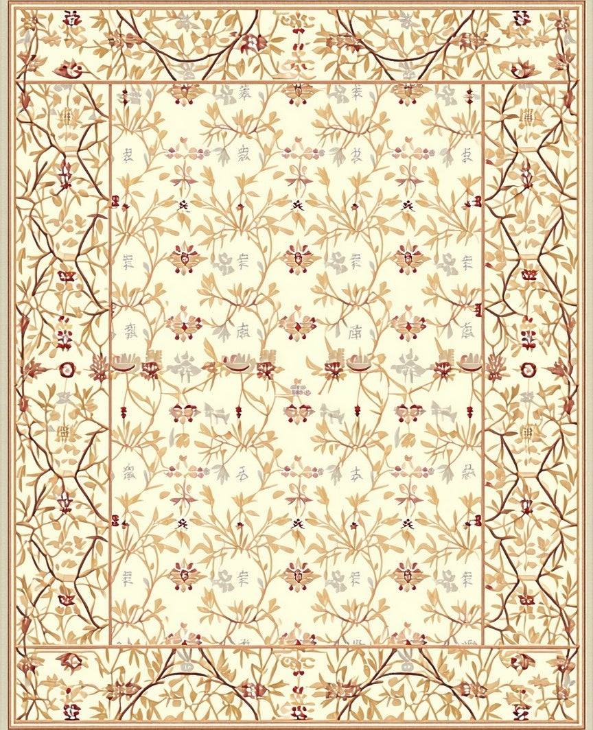 Nature Vines Floral Pattern Rug