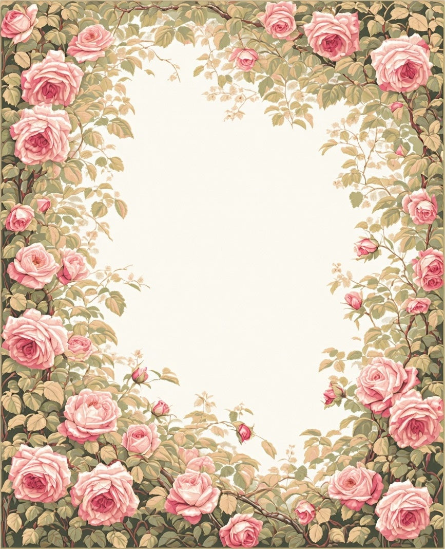Vintage Rose Garden Floral Design Rug