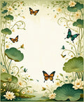 Whimsical Butterflies And Lotus Floral Rug
