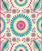 Boho Inspired Floral Mandala Art Rug