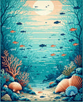 Ocean Life Underwater Tropical Design Rug