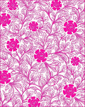 Bold Pink Floral Vine Design Rug
