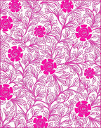 Bold Pink Floral Vine Design Rug