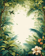 Lush Jungle Tropical Greenery Botanical Design Rug