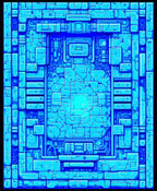 Abstract Blue Geometric Circuitry Rug