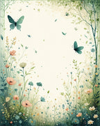 Ethereal Garden Butterfly and Floral Design Rug