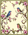 Floral Birds On Winding Branches Rug