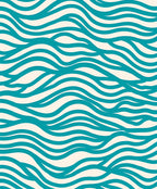 Teal Wave Pattern Design Rug