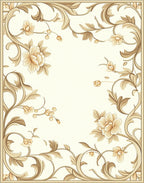 Ornate Floral Vine Decorative Rug