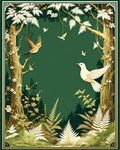 Enchanted Forest Woodland Birds Pattern Rug