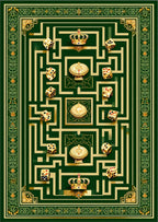 Golden Dice Chessboard Maze Pattern Rug