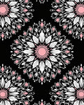 Pink White Floral Mandala Pattern Rug