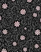 Elegant Floral Swirl Pattern Rug
